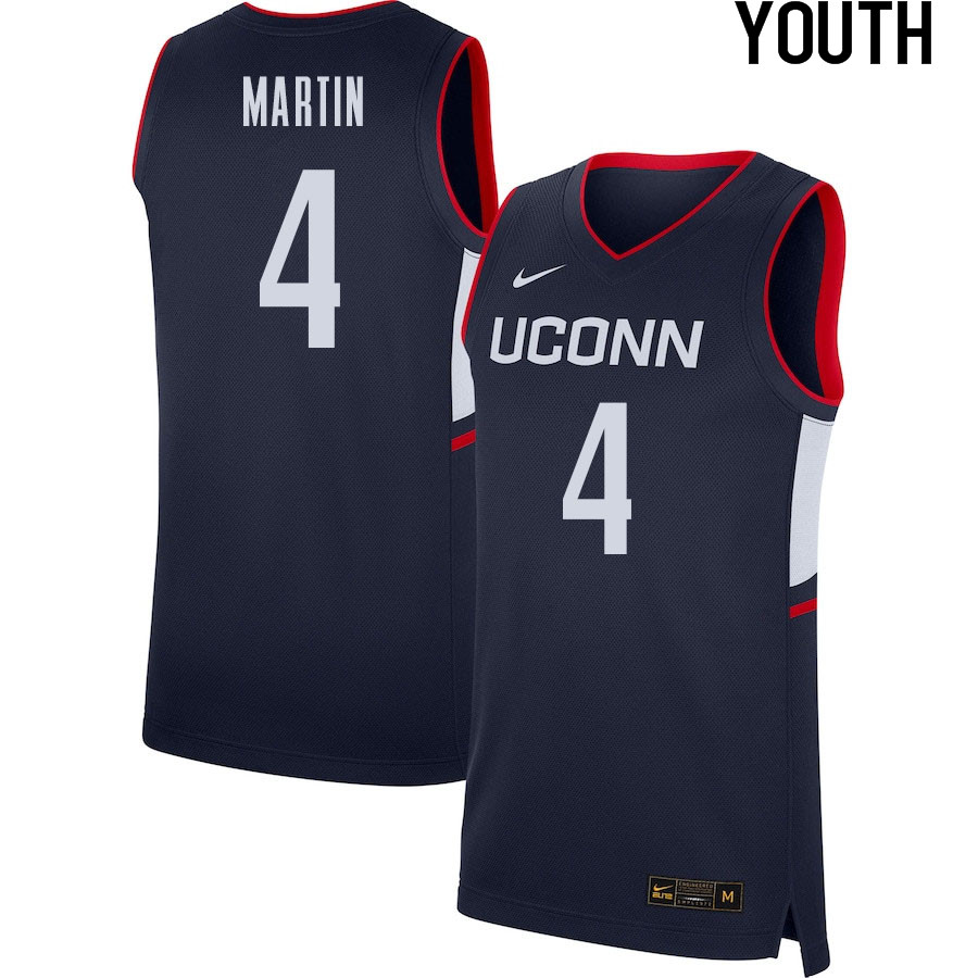 2021 Youth #4 Tyrese Martin Uconn Huskies College Basketball Jerseys Sale-Navy